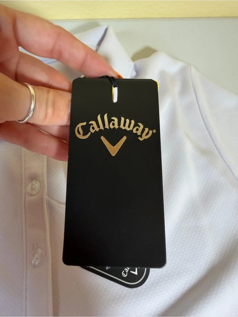 Callaway Swing Tech White Golf Polo Shirt Youth Medium Unisex NWT Opti-Dri SPF50